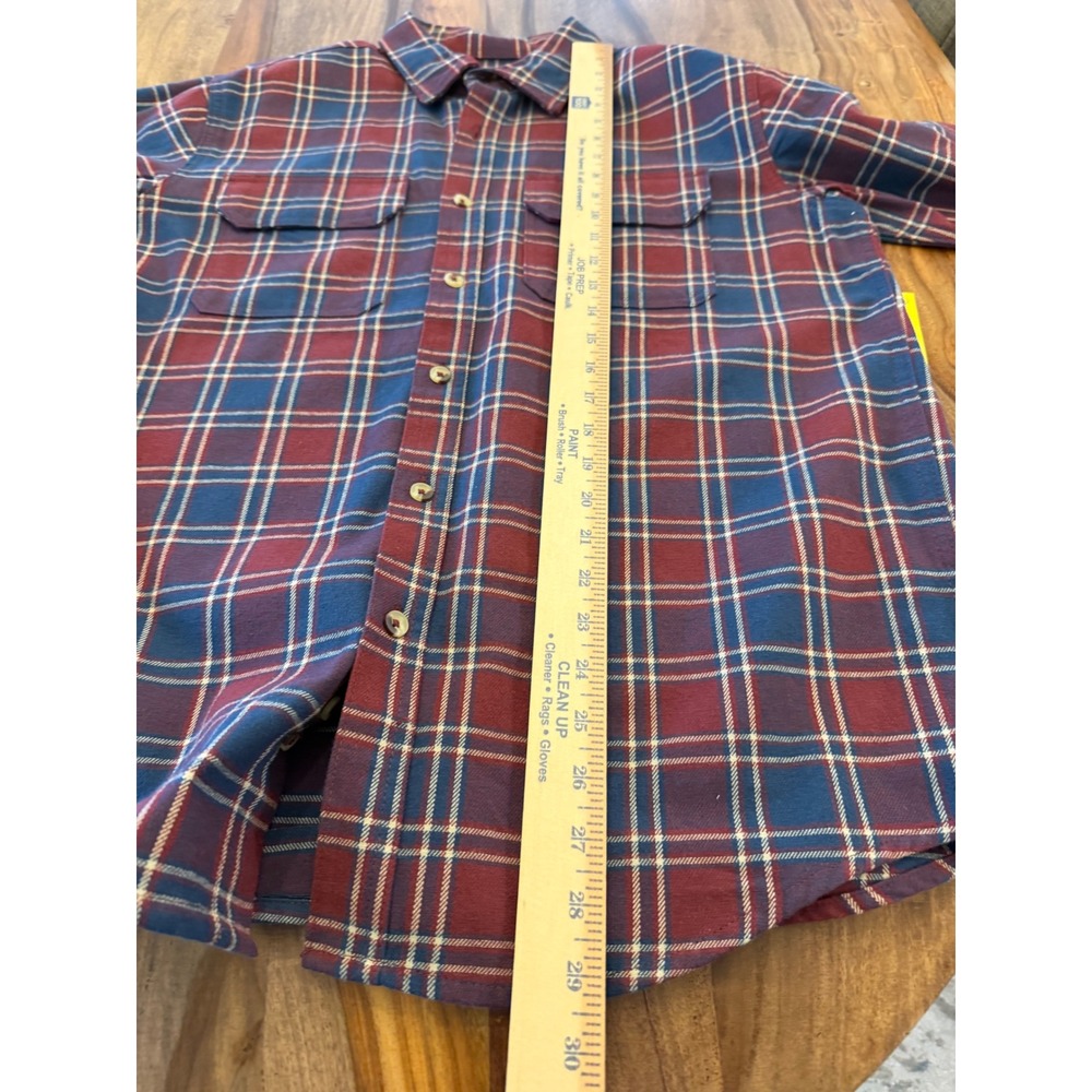 Brazos‎ Blacksmith Flannel Shirt Mens Medium Windsor Wine Plaid Button Up New - Picture 8 of 8